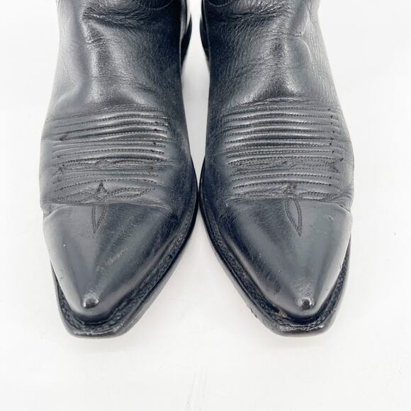 Lucchese 1883 N4539 Women’s 9 Black Embroidered Star Pointed Toe Cowgirl Boots - Picture 7 of 12